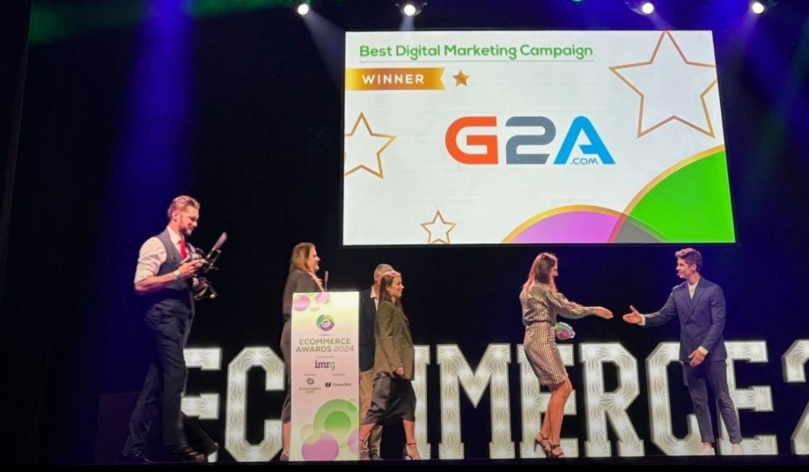 G2A.COM WYRÓŻNIONE NAGRODAMI NA ECOMMERCE AWARDS 2024; PIERWSZE MIEJSCE W KATEGORII NAJLEPSZA KAMPANIA MARKETINGU CYFROWEGO